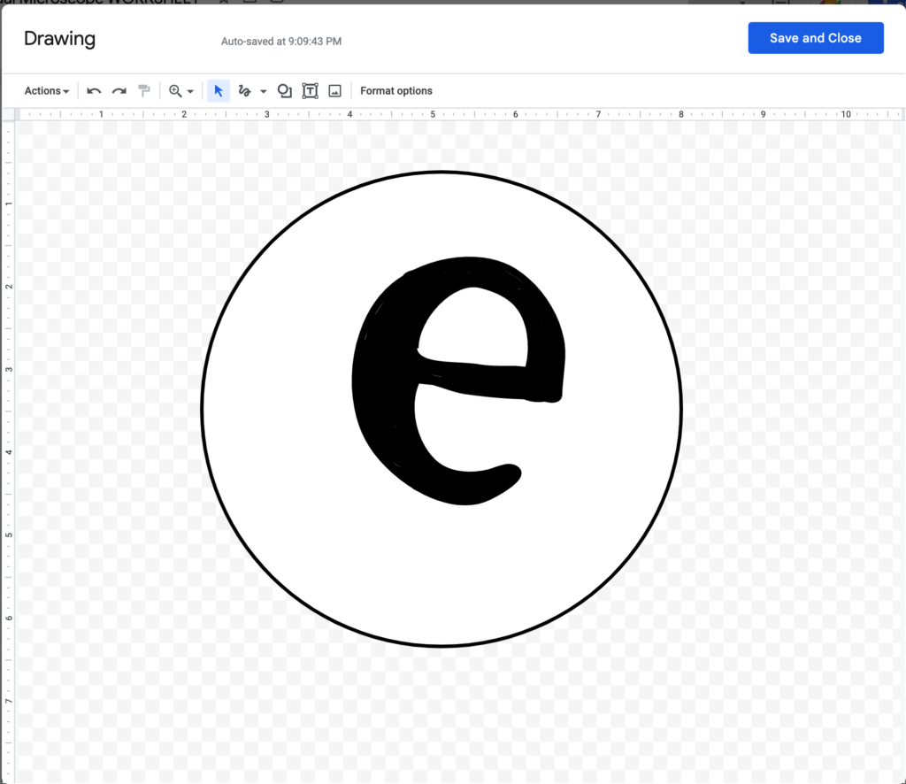 Letter e